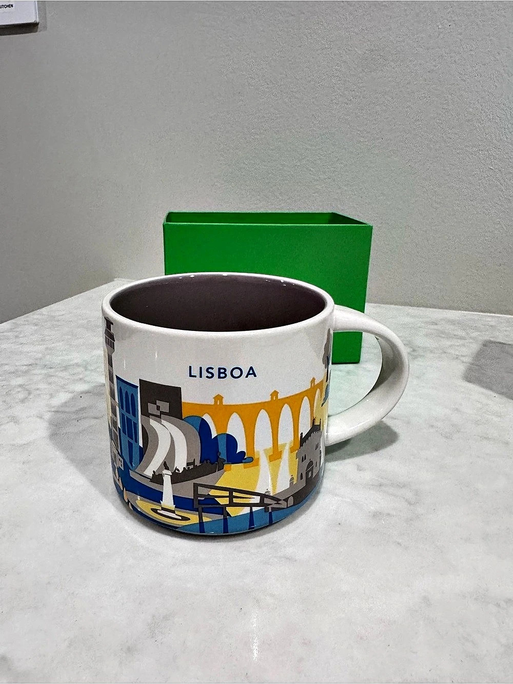 Starbucks You Are Here Collection Lisboa Mug White & Green box brand new